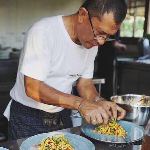 Master Chef Made creating his signature Living Pasta dish! at Moksa in Ubud