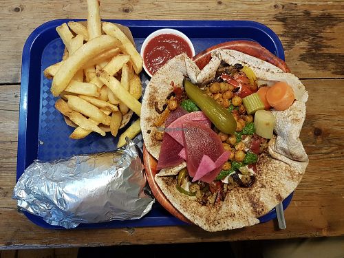 Shawarma bowl and veggie chicken wrap (daily special!) at The Gourmet Offensive in Galway