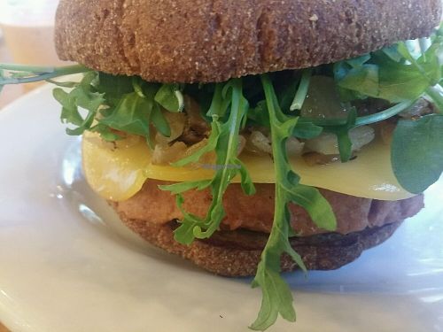 gluten-free beyond burger! at Veggie Grill in Woodland Hills