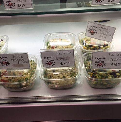 couscous, bulgur and edemame salads at Baguette & Chocolat in Quebec