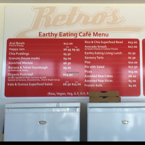veg/vegan menu  at Retro's Cafe 55 in Berwick