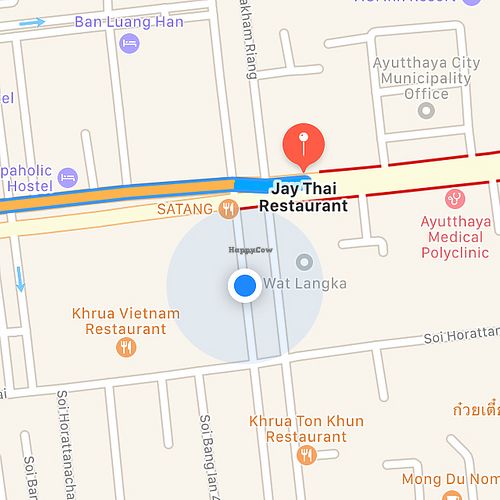 Correct Coordinates  at Vegetarian in Ayutthaya