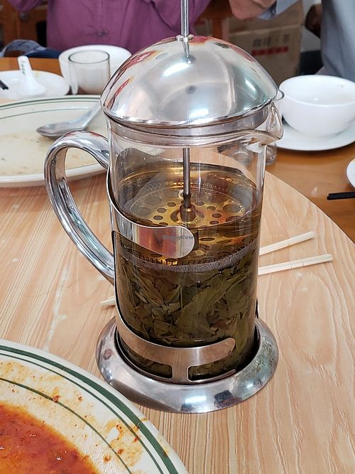 hot tea at Lanmadaw Vegetarian Restaurant in Yangon