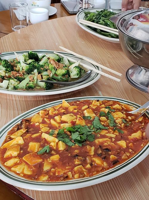tofu vegtable at Lanmadaw Vegetarian Restaurant in Yangon