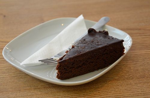 Chocolate cake at Pastva in Prague