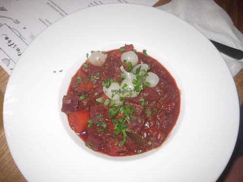 Beet bourguignon at Pastva in Prague
