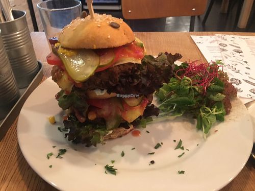 huge burger !!! at Pastva in Prague