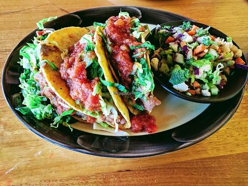 Vegan tacos at Montezuma's in Logan City