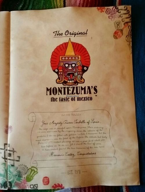 menu 1 at Montezuma's in Kedron
