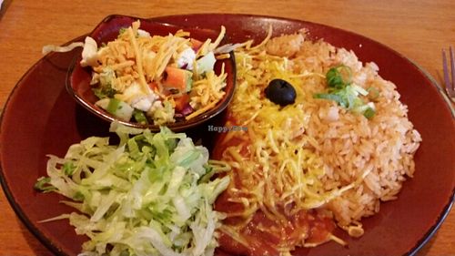 vegan enchilada at Montezuma's in Taringa