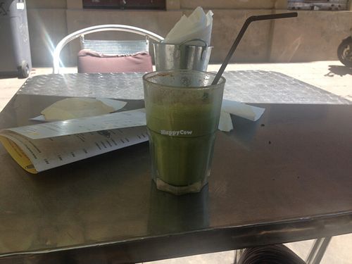 matcha latte  at Caj Chai Teahouse in Barcelona