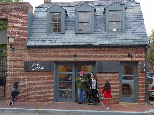 The front door of Chaia, on Grace Street in Georgetown. at Chaia - Georgetown in Washington