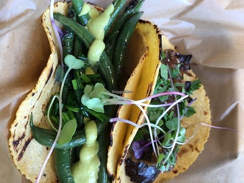2 vegan tacos - eggplant and charred string beans at Chaia - Georgetown in Washington