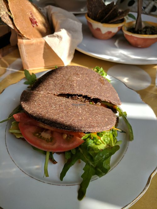 Raw pesto and sundried tomato sandwich at Ecru in Rome