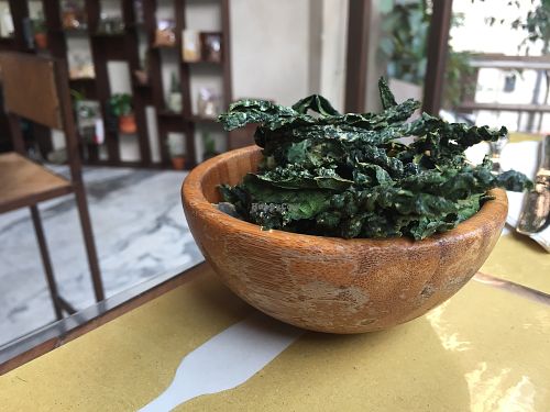 Kale chips  at Ecru in Rome