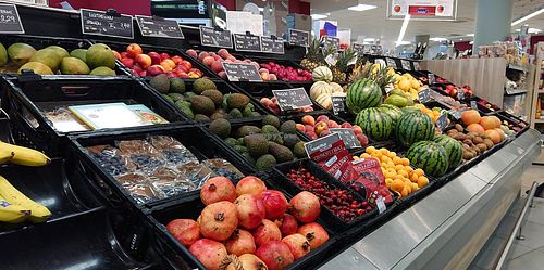 Part of the fruit section at SuperBioMarkt - Oberkassel in Dusseldorf
