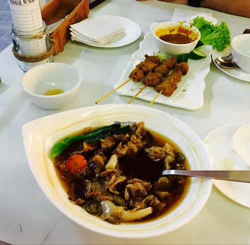 Hor Fun and Satay at Veggie House - Vegan Hut in Penang