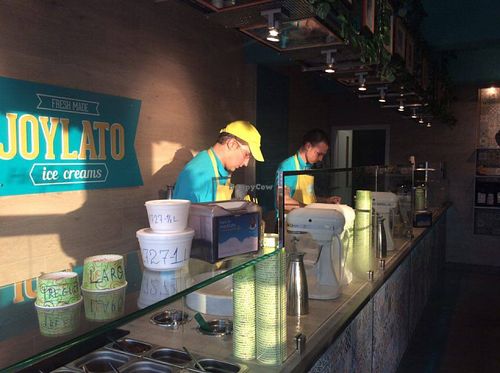 It is a great experience watching the guys make fresh ice-cream with liquid nitrogen. at Joylato in Kopavogur