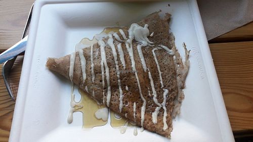 Crepe on a paper plate at Joylato in Kopavogur