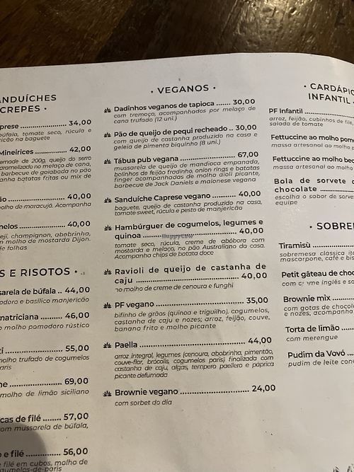 Menu  at Cafe com Letras in Belo Horizonte