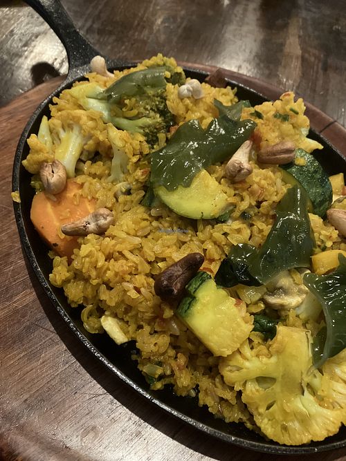 Vegan paella  at Cafe com Letras in Belo Horizonte
