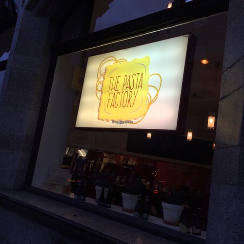 window  at Pasta Factory in Manchester