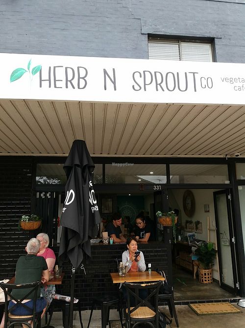 outside seating at Herb & Sprout Co in Maroubra