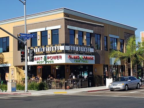 Outside at Plant Power Fast Food - Ocean Beach in San Diego