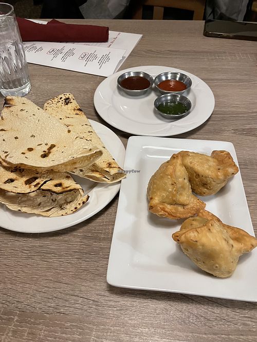 Samosa And papadam  at Annapurna in Vail