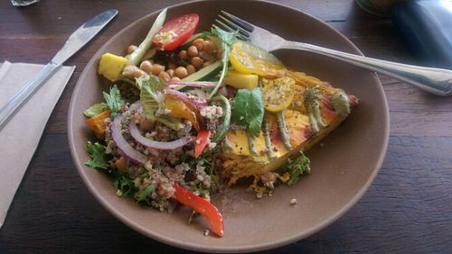 Tofu frittata, Quinoa salad, chickpea salad at Full Of Life Organics in Toowoomba
