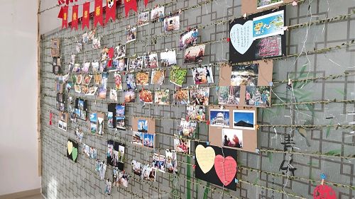 postcard wall of love at Wu Tai Yun in Sanya