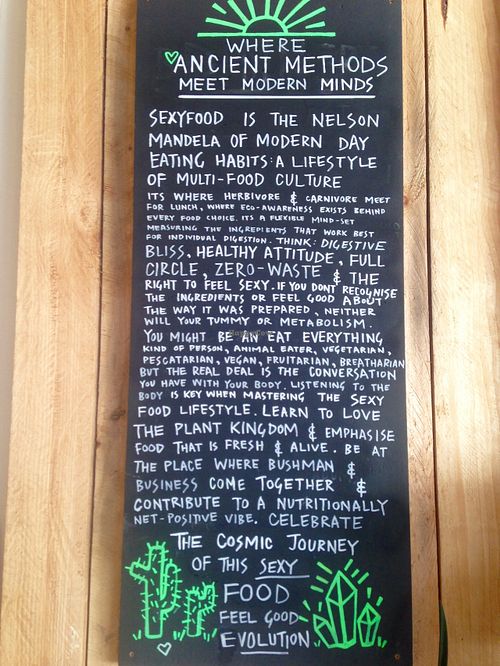 The Sexy Food ethos. at Sexy Food in Western Cape