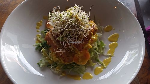 Tempeh bunless burger at Sexy Food in Western Cape