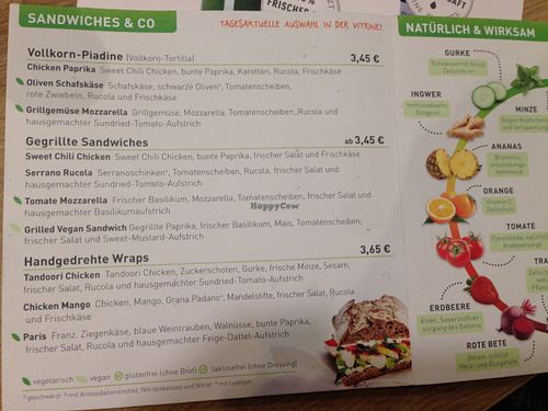 menu at Dean & David - Hunsrückenstr in Dusseldorf