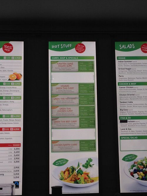 switching menu  at Dean & David - Hunsrückenstr in Dusseldorf