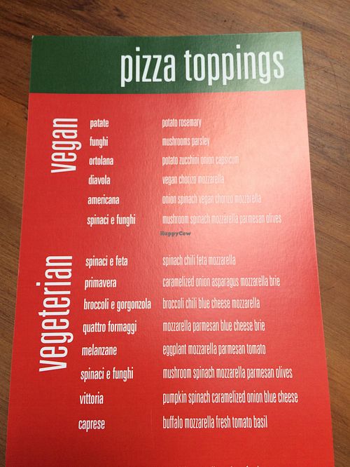 Il Buco's vegan & vegetarian menu. at Il Buco in Auckland