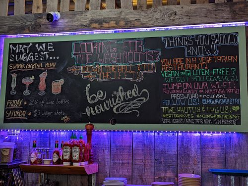 In Canada, they're "washrooms," not 'bathrooms.' at Nourish Bistro in Banff