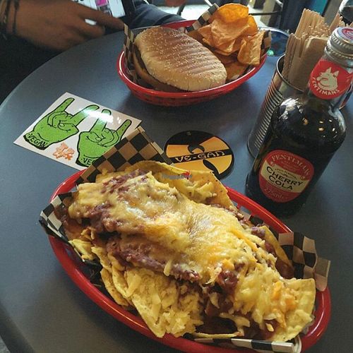 vx nachos and bbq burger at Vx in Bristol