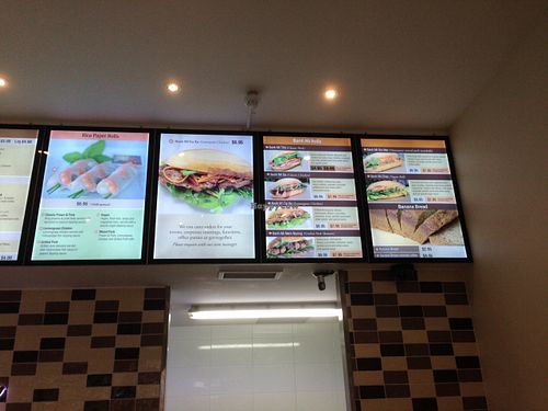 Menu (Vegan Roll bottom right) at Bahn Mi K in Sydney