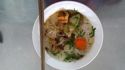 Vietnamese soup pho at Com Chay in Nha Trang