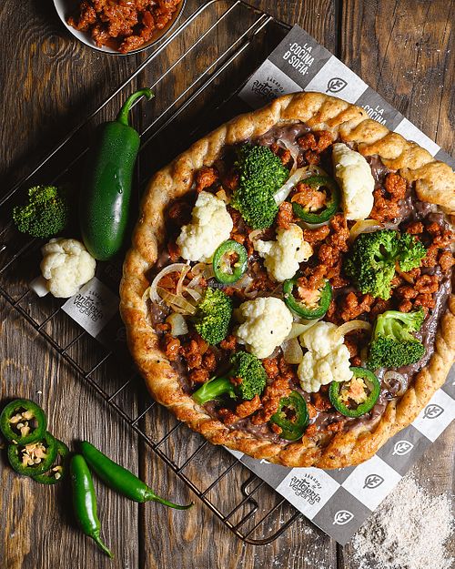 Vegan mexican pizza at La Cocina de Sofia in Veracruz