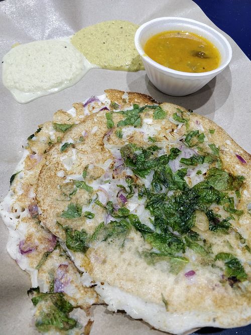 Mint leaf onion uthapam at Indian Tiffin Centre in West Singapore