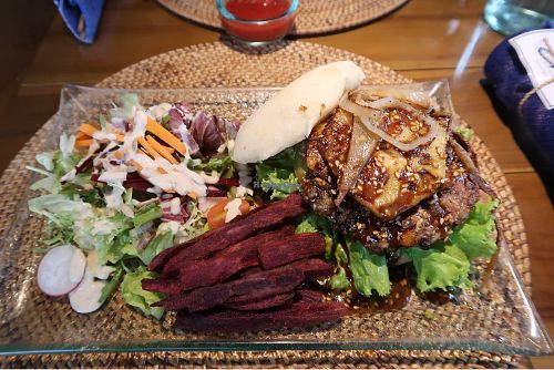 Amazing Hula burger- must try, is the best burger I’ve ever had!! at Sage in Ubud