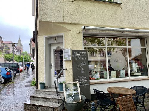 outside at Cafe Glucklich in Ravensburg