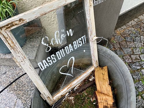 outside at Cafe Glucklich in Ravensburg