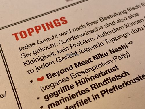 menu at MoschMosch in Darmstadt