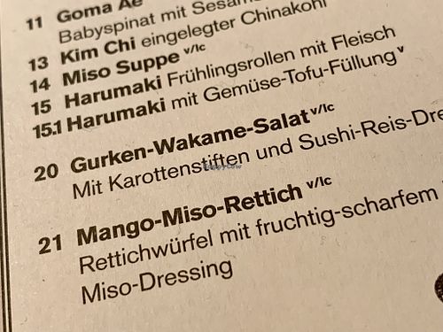 menu at MoschMosch in Darmstadt