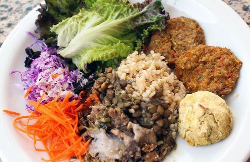 Commom plate that you find every lunch. at Orgânico Veg in Florianopolis