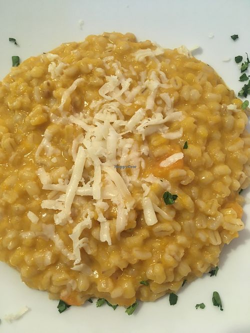 Pumpkin barley risotto at Locanda Rossignoli 1913 in Casale Monferrato