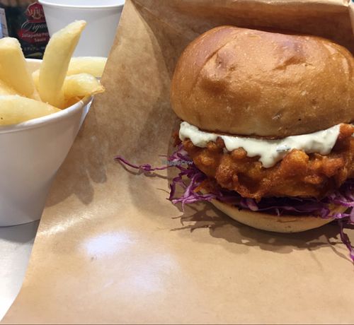 crispy chicken burger at Ain Soph.Ripple Kabukicho in Tokyo